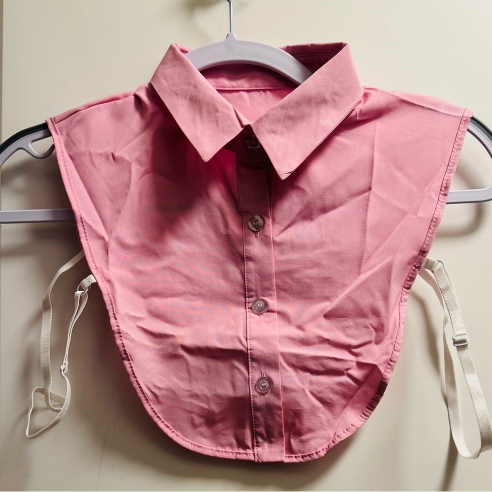 Pink Button-Up Fake Collar